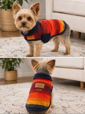 Pendleton Dog Coat Jacket XS Fleece Plaid Southwestern Pet Apparel